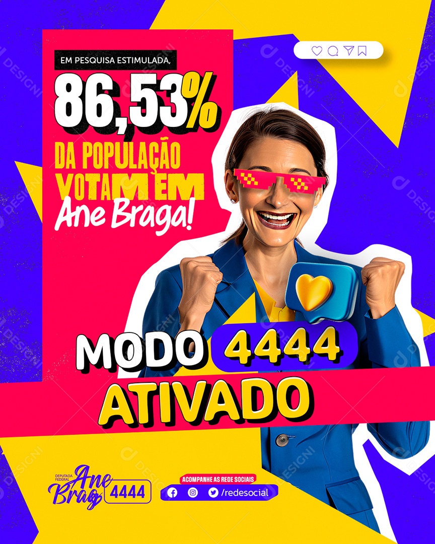 Política Votam em Ana Braga Social Media PSD Editável