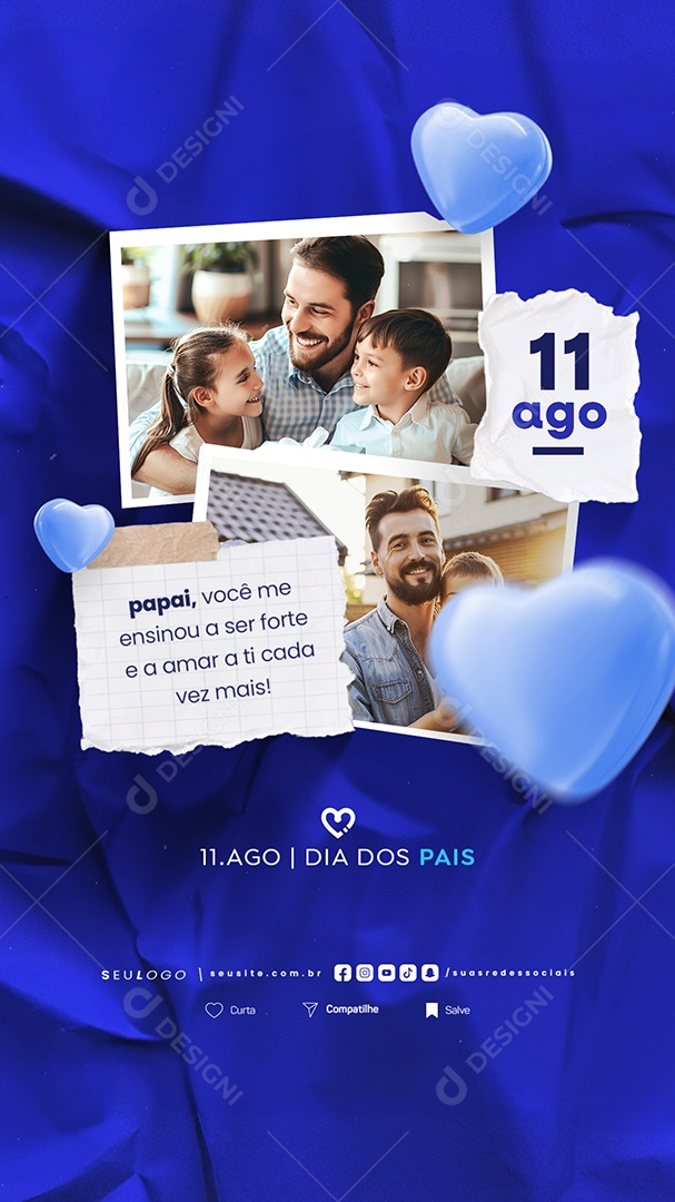 Story Dia Dos Pais 11 de Agosto Social Media PSD Editável