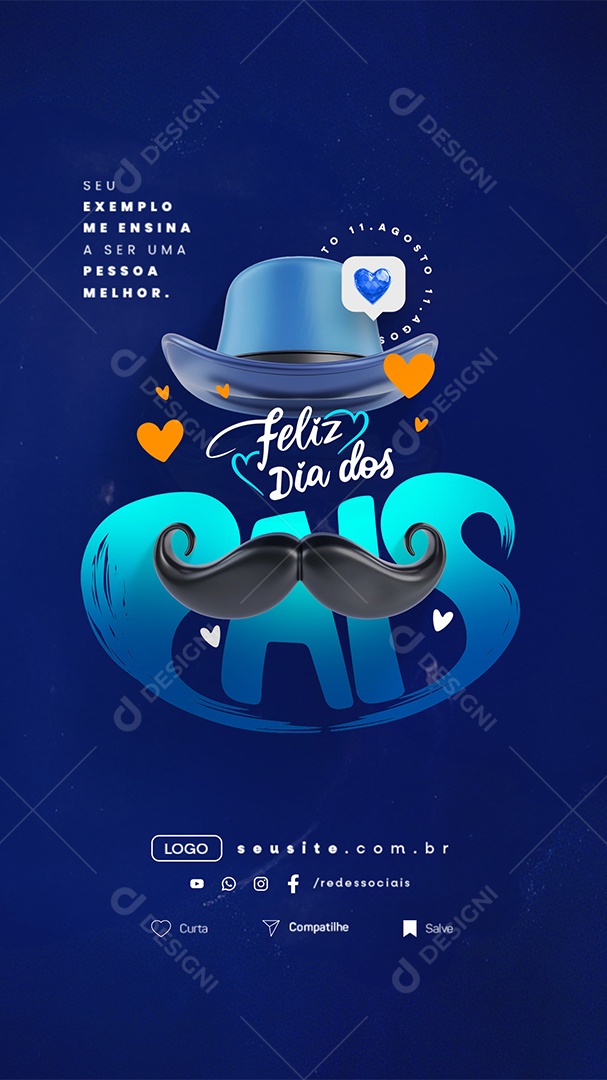 Story Feliz Dia Dos Pais 11 de Agosto Social Media PSD Editável