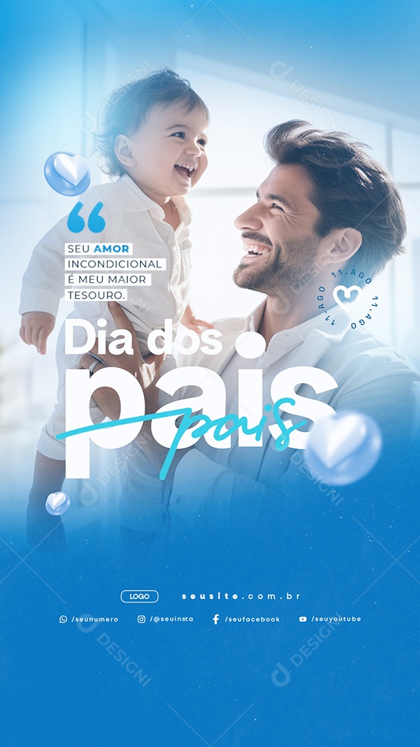 Story Dia Dos Pais 11 de Agosto Social Media PSD Editável