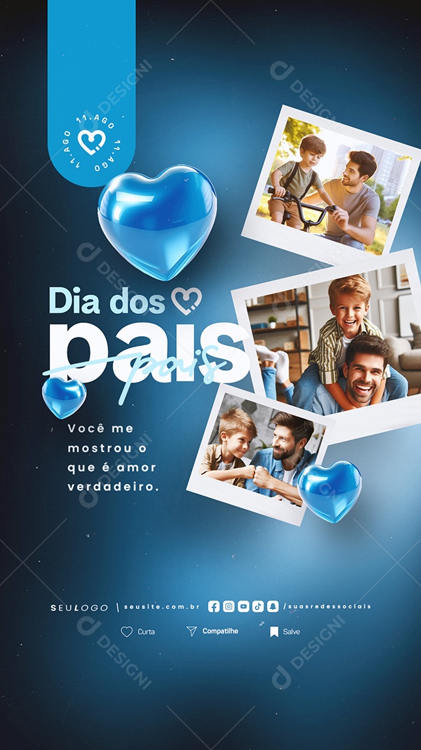 Story Dia Dos Pais 11 de Agosto Social Media PSD Editável