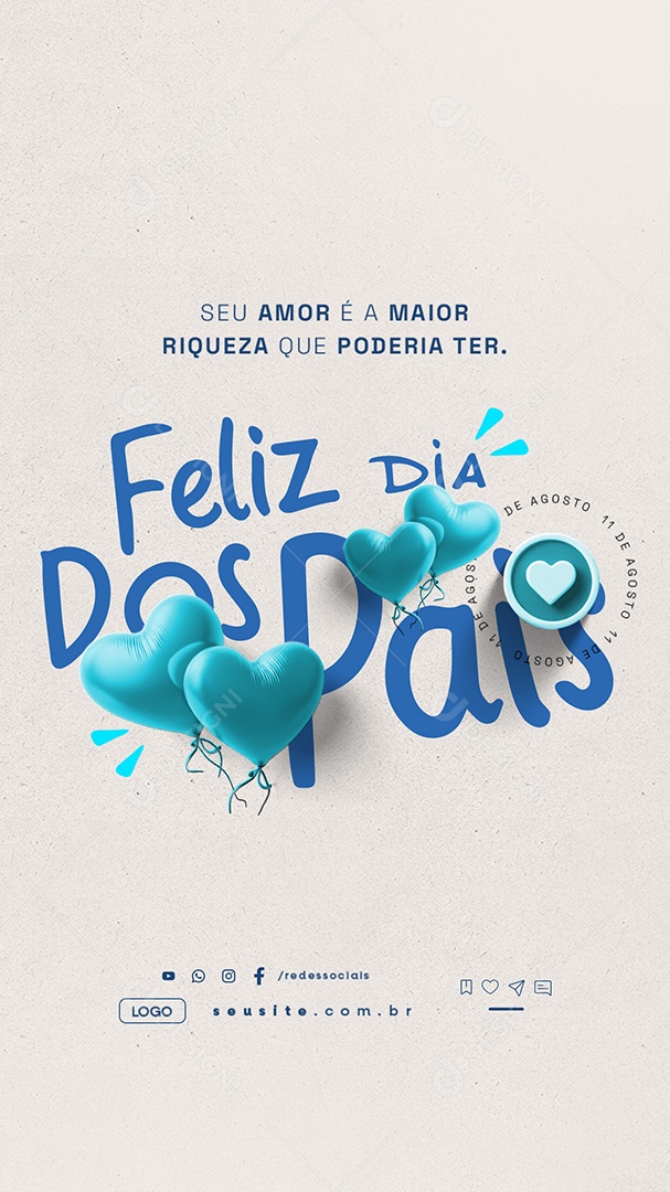 Story Feliz Dia Dos Pais 11 de Agosto Social Media PSD Editável