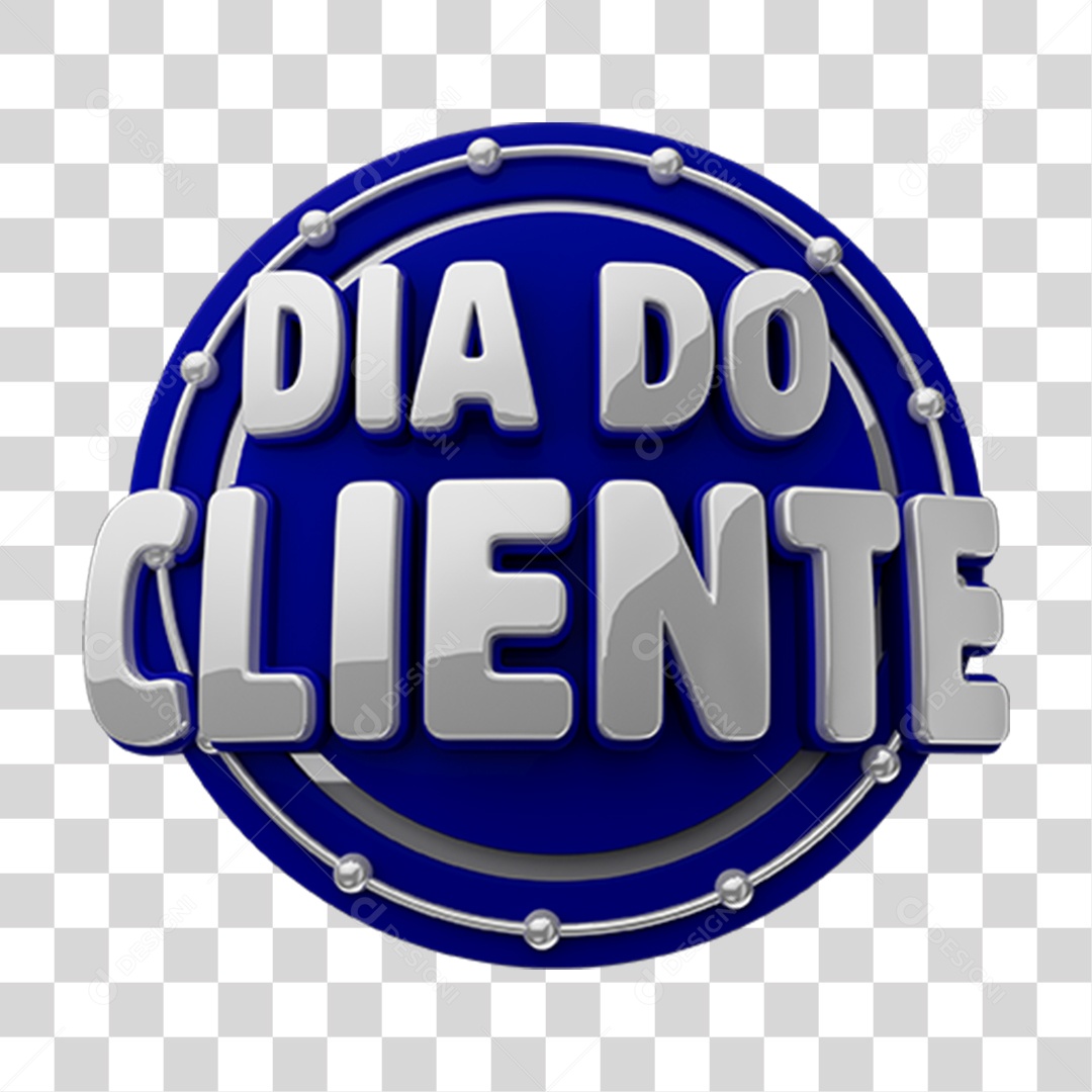 Selo 3D Dia do Cliente PNG Transparente