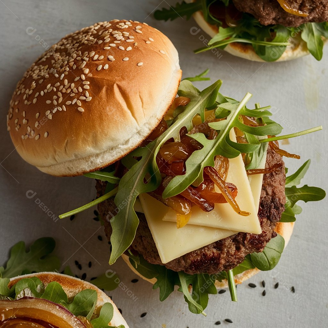 Delicioso e suculento hamburguer