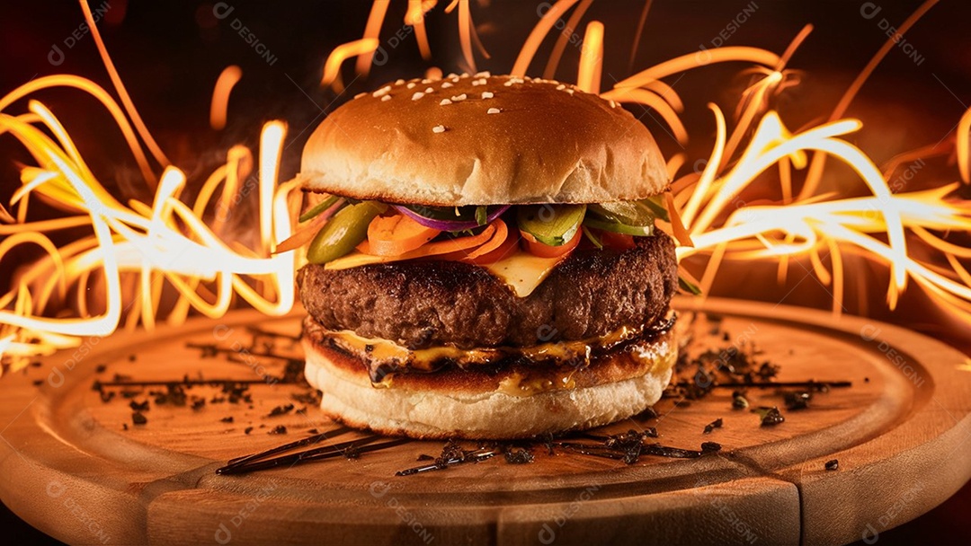 Hambúrguer delicioso gourmet