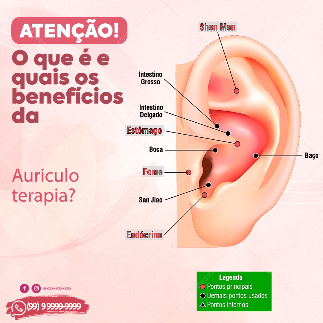 Auriculoterapia Social Media PSD Editável