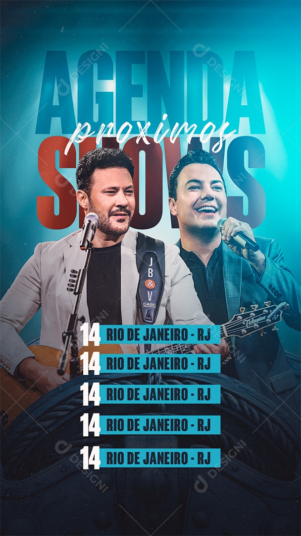 Story Flyer Agenda Próximos Shows  Social Media PSD Editável