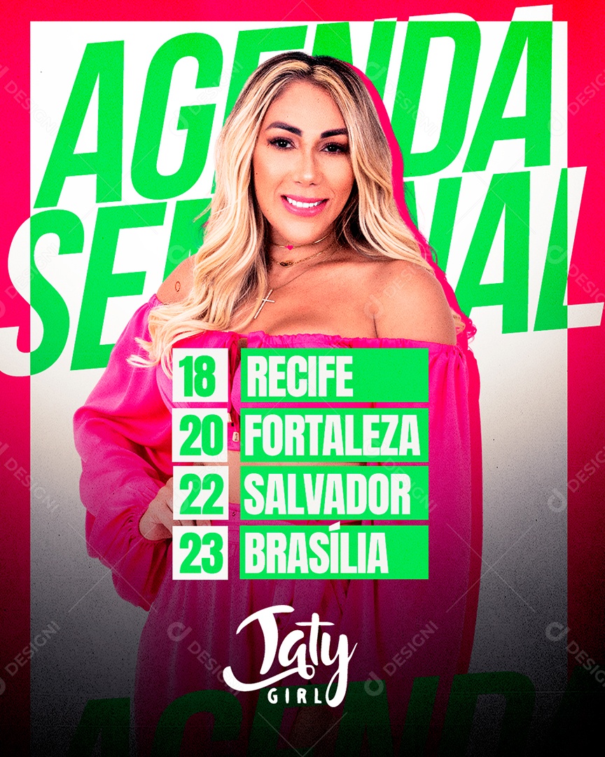 Feed Flyer Agenda Semanal Social Media PSD Editável