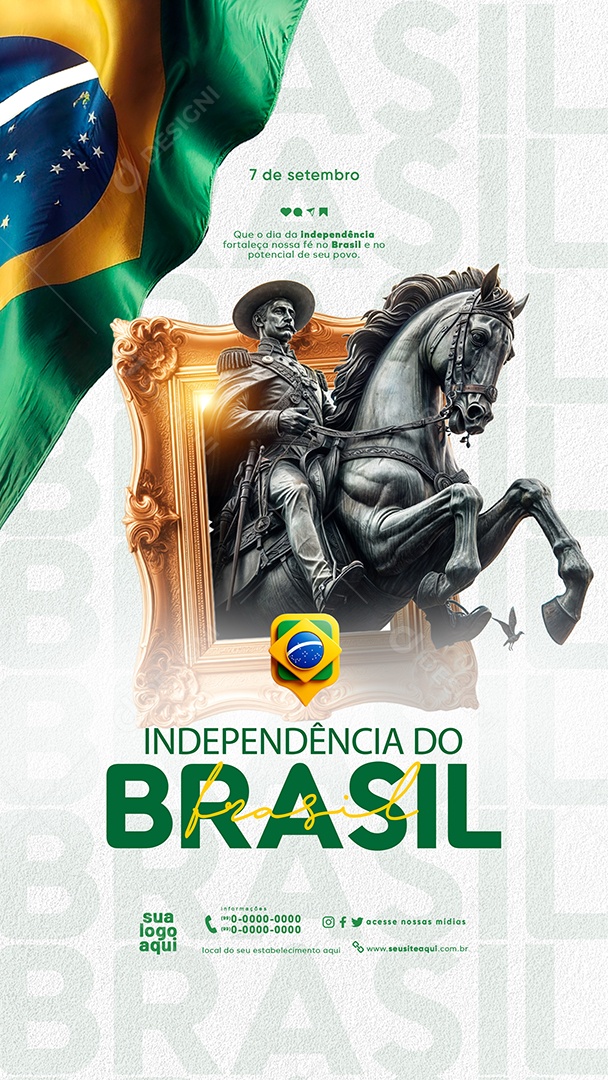 Story Dia da Independência do Brasil 07 de Setembro Social Media PSD Editável
