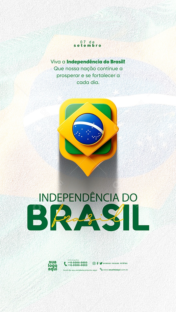 Story Dia da Independência do Brasil 07 de Setembro Social Media PSD Editável