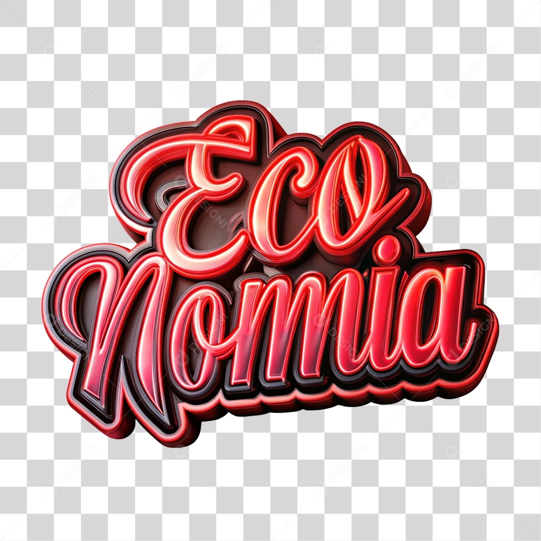 Selo 3D Economia PNG Transparente