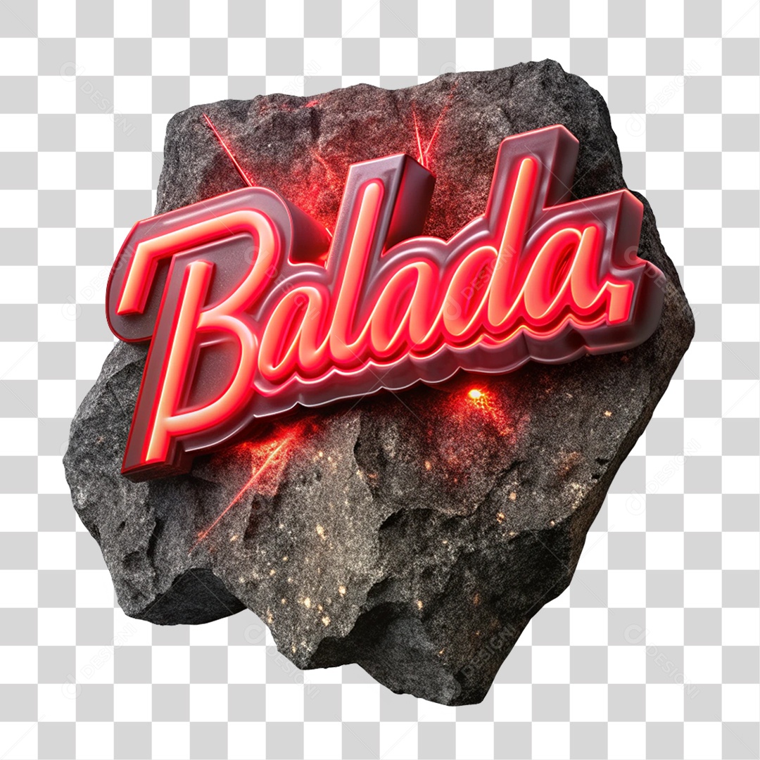 Selo 3D Balada PNG Transparente