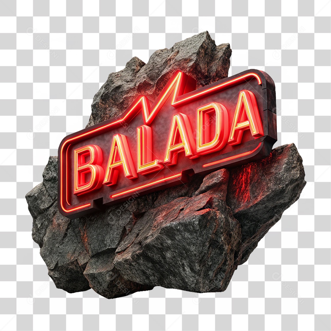 Selo 3D Balada PNG Transparente