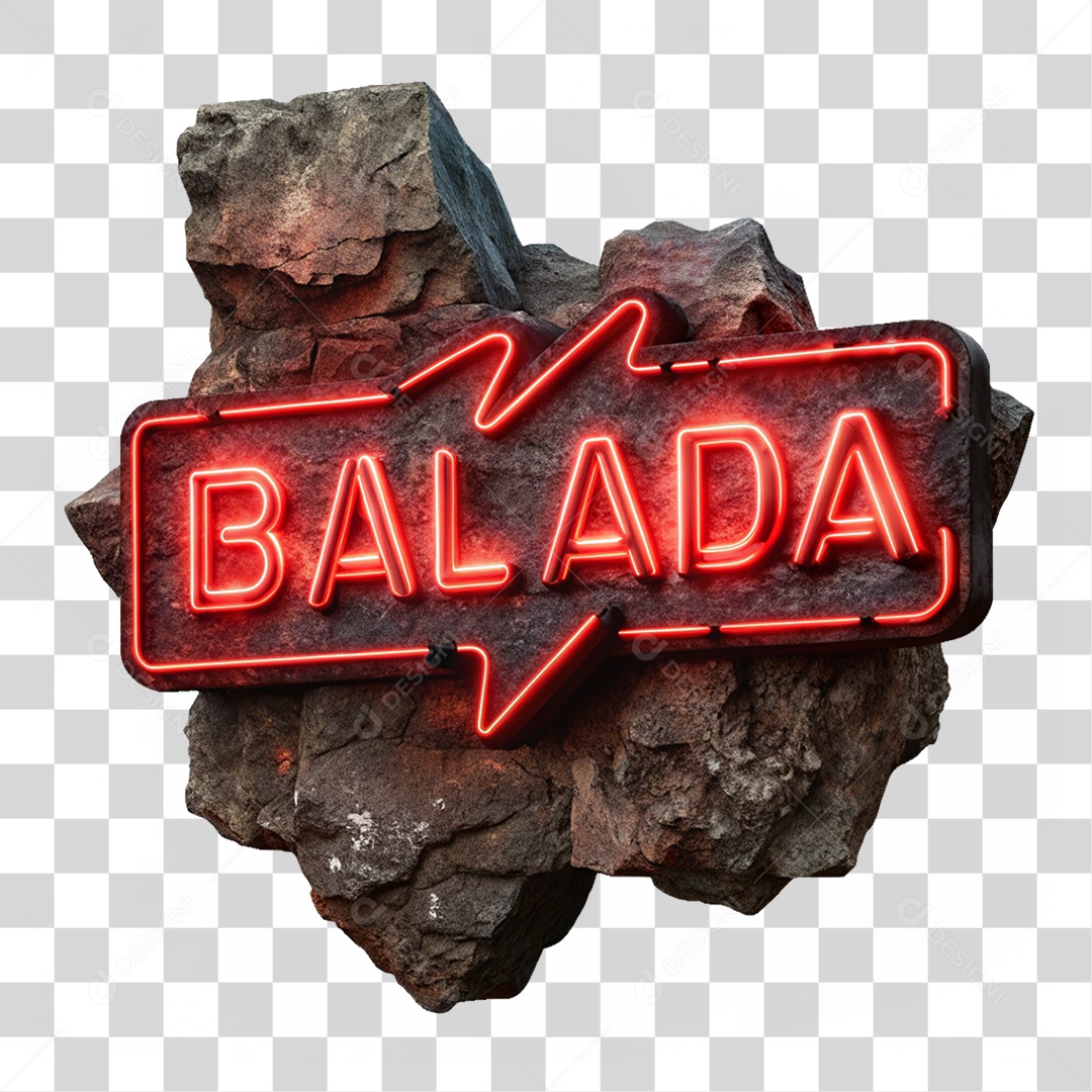 Selo 3D Balada PNG Transparente
