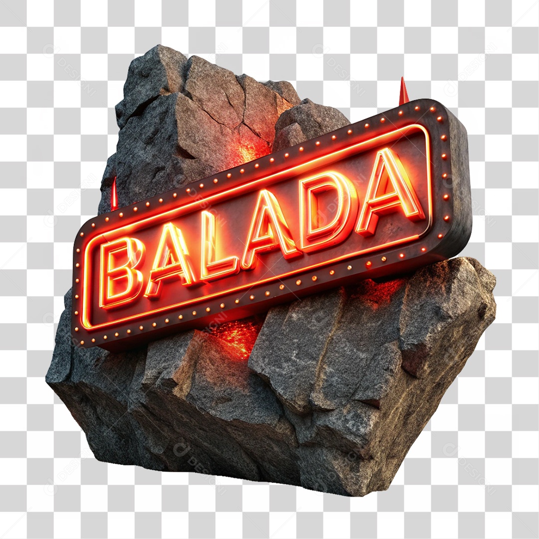 Selo 3D Balada PNG Transparente