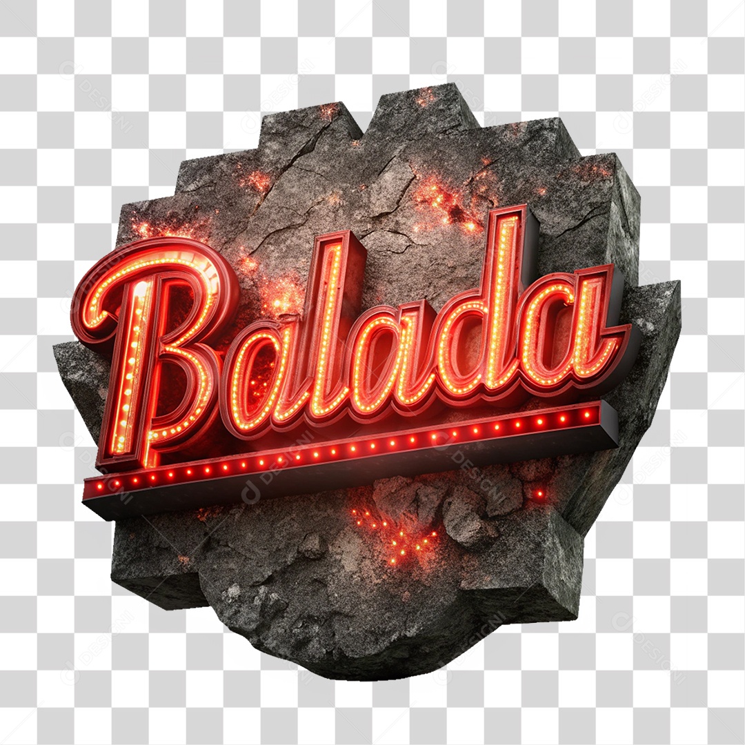 Selo 3D Balada PNG Transparente