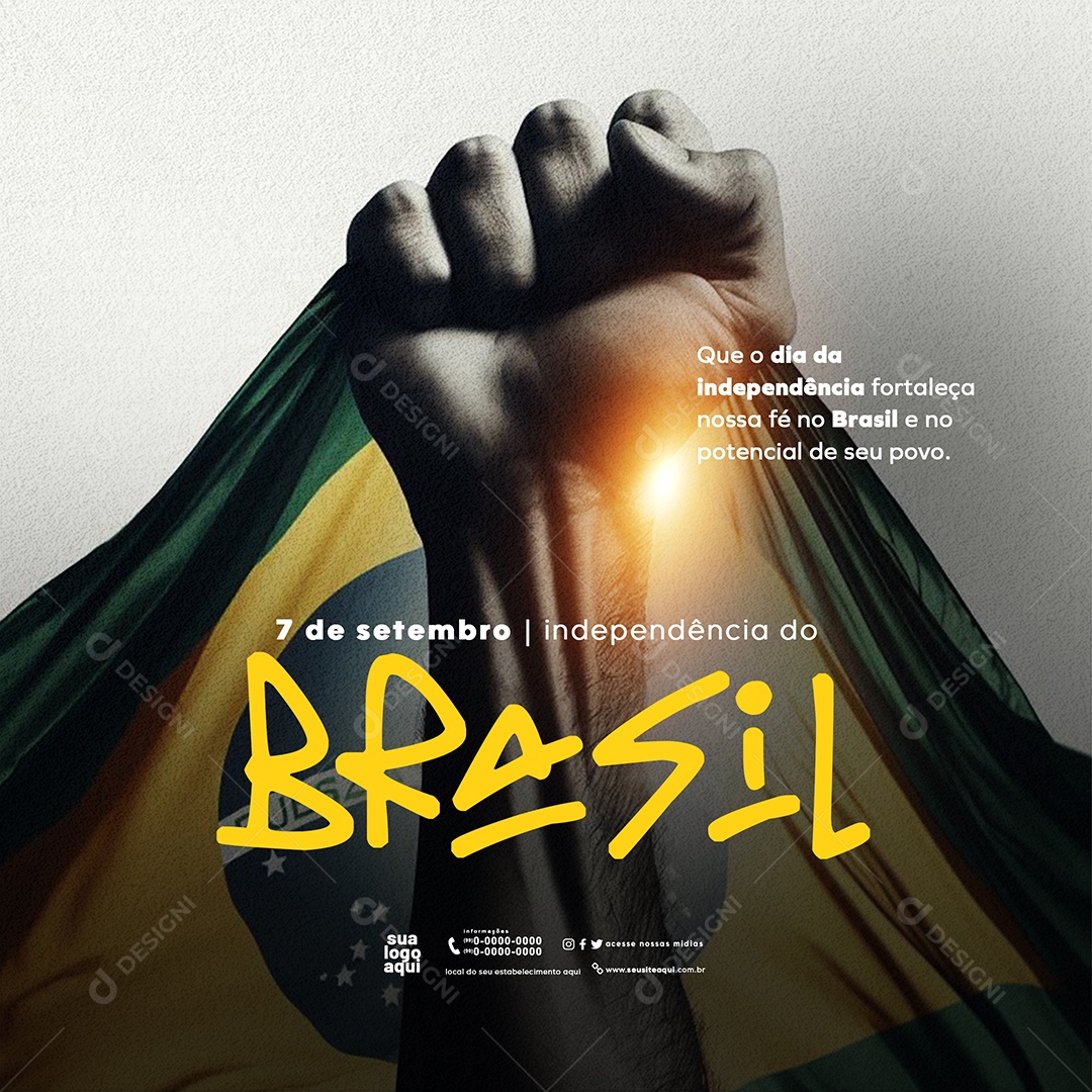 Social Media Dia da Independência do Brasil 07 de Setembro PSD Editável