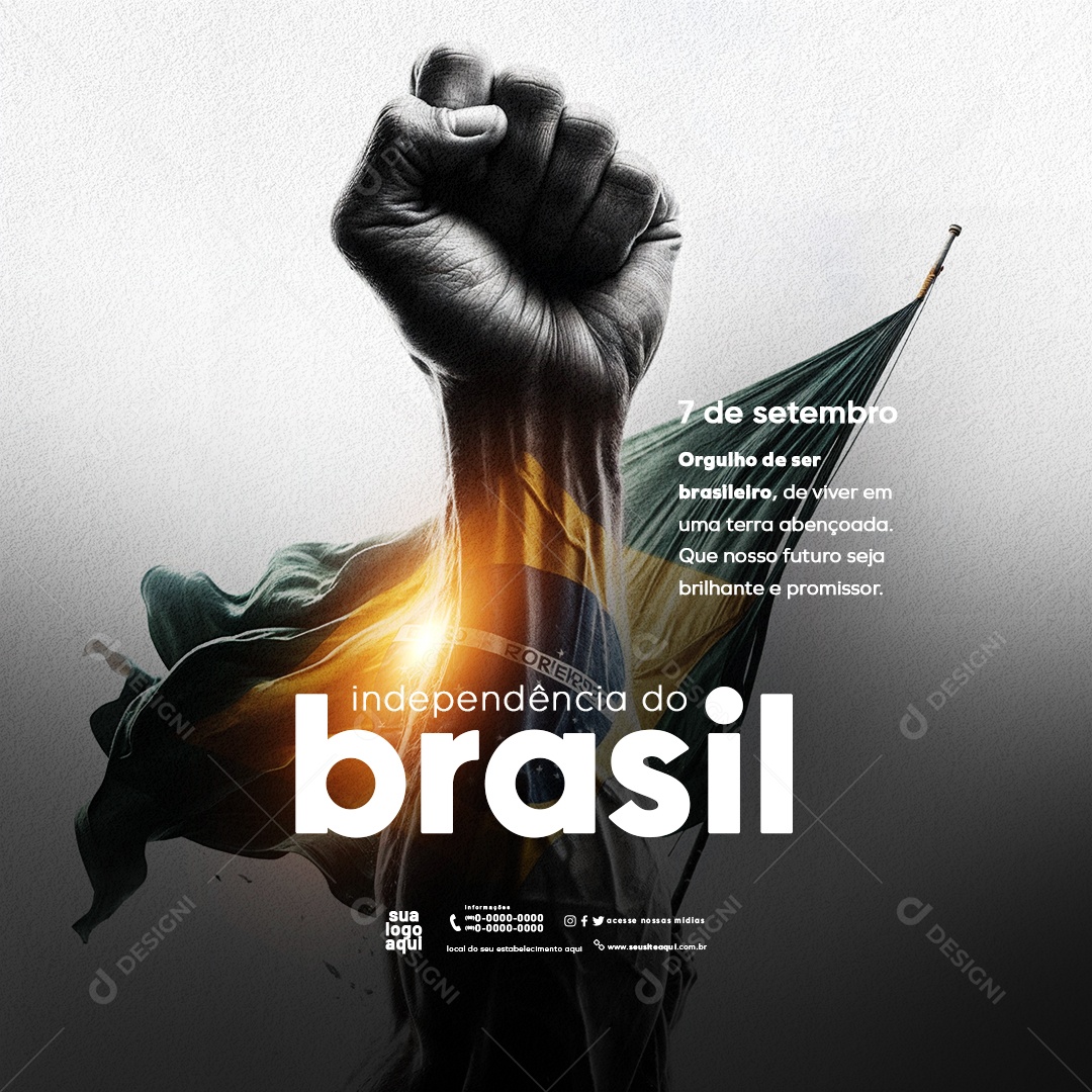 Social Media Brazilian Independence Day September 7th Editable PSD
