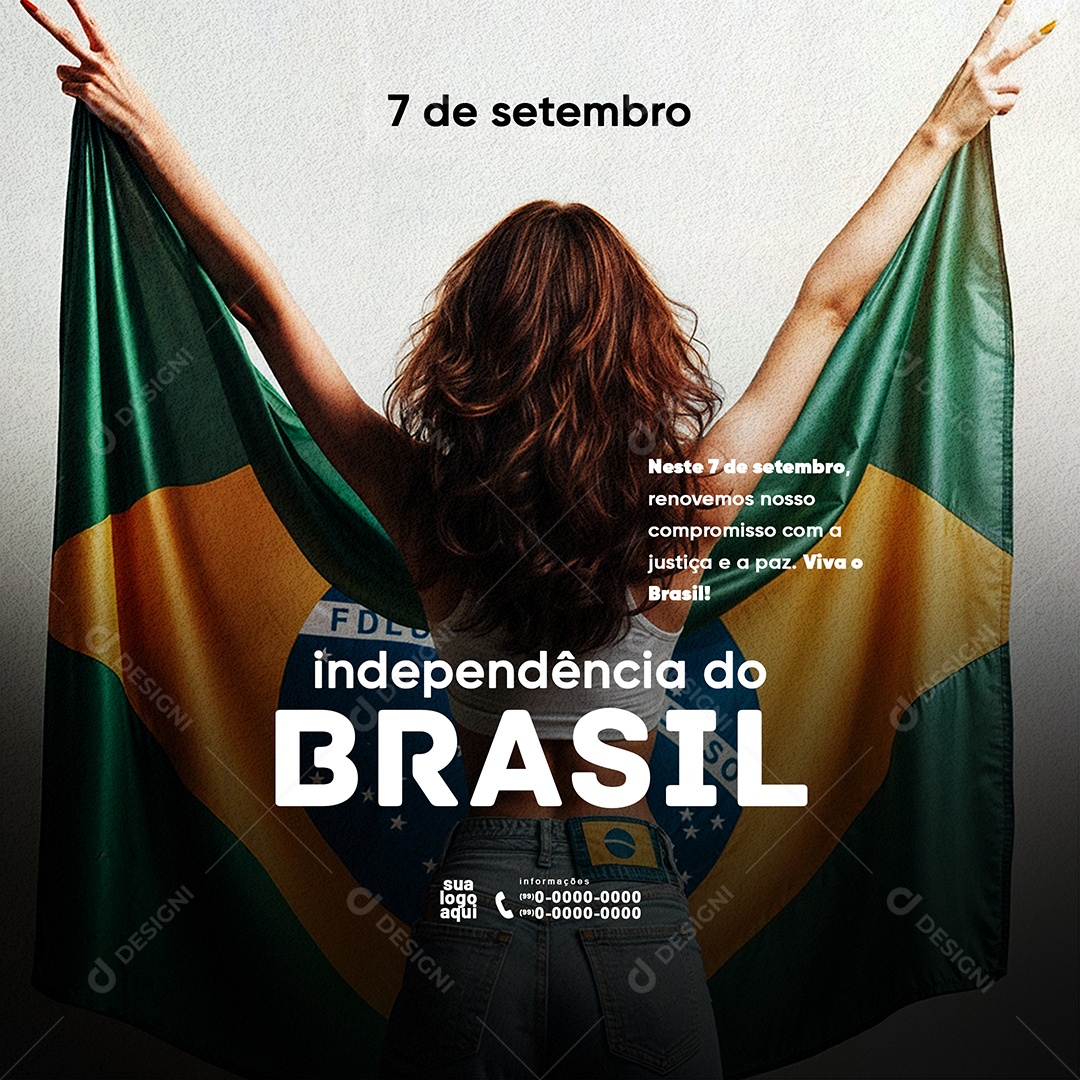 Social Media Brazilian Independence Day September 7th Editable PSD