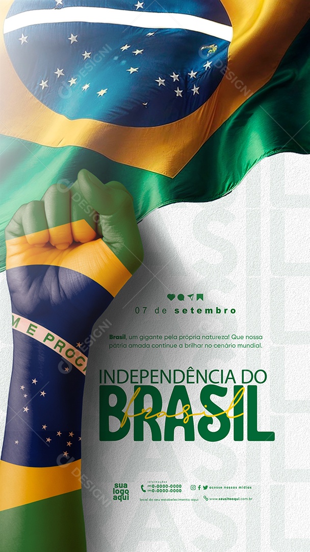 Story Social Media Dia da Independência do Brasil 07 de Setembro PSD Editável