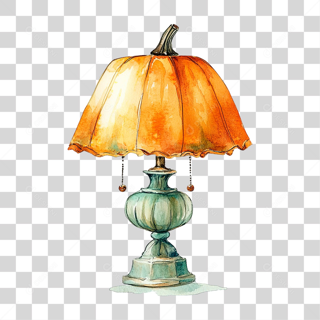 Elemento 3D Abajur Halloween PNG Transparente