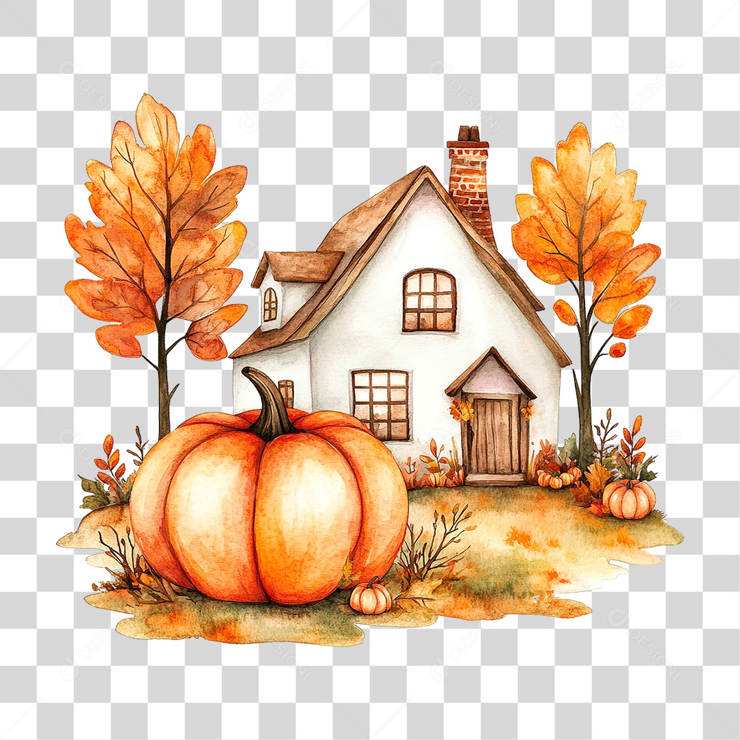 Elemento 3D Casa Mal Assombrada PNG Transparente