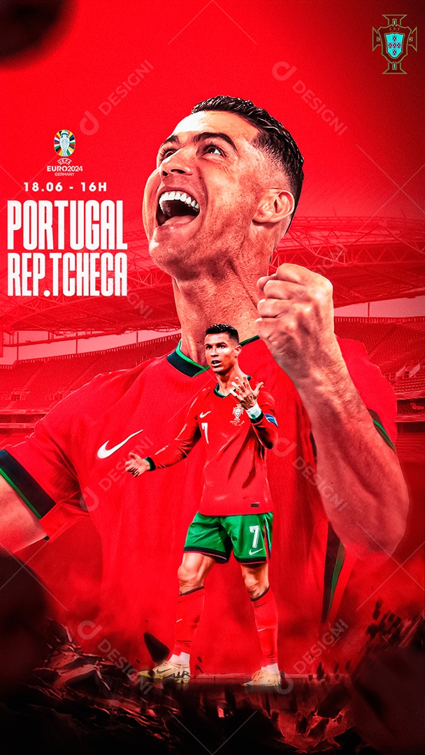 Flyer Matchday Cr7 Portugal Social Mídia PSD Editável