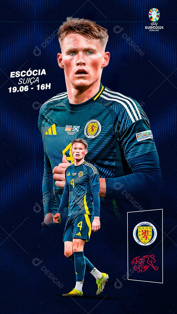 Flyer Matchday Mctominay Escocia Social Mídia PSD Editável