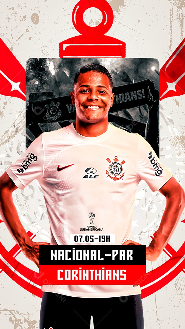 Flyer Matchday Wesley Corinthians Social Mídia PSD Editável