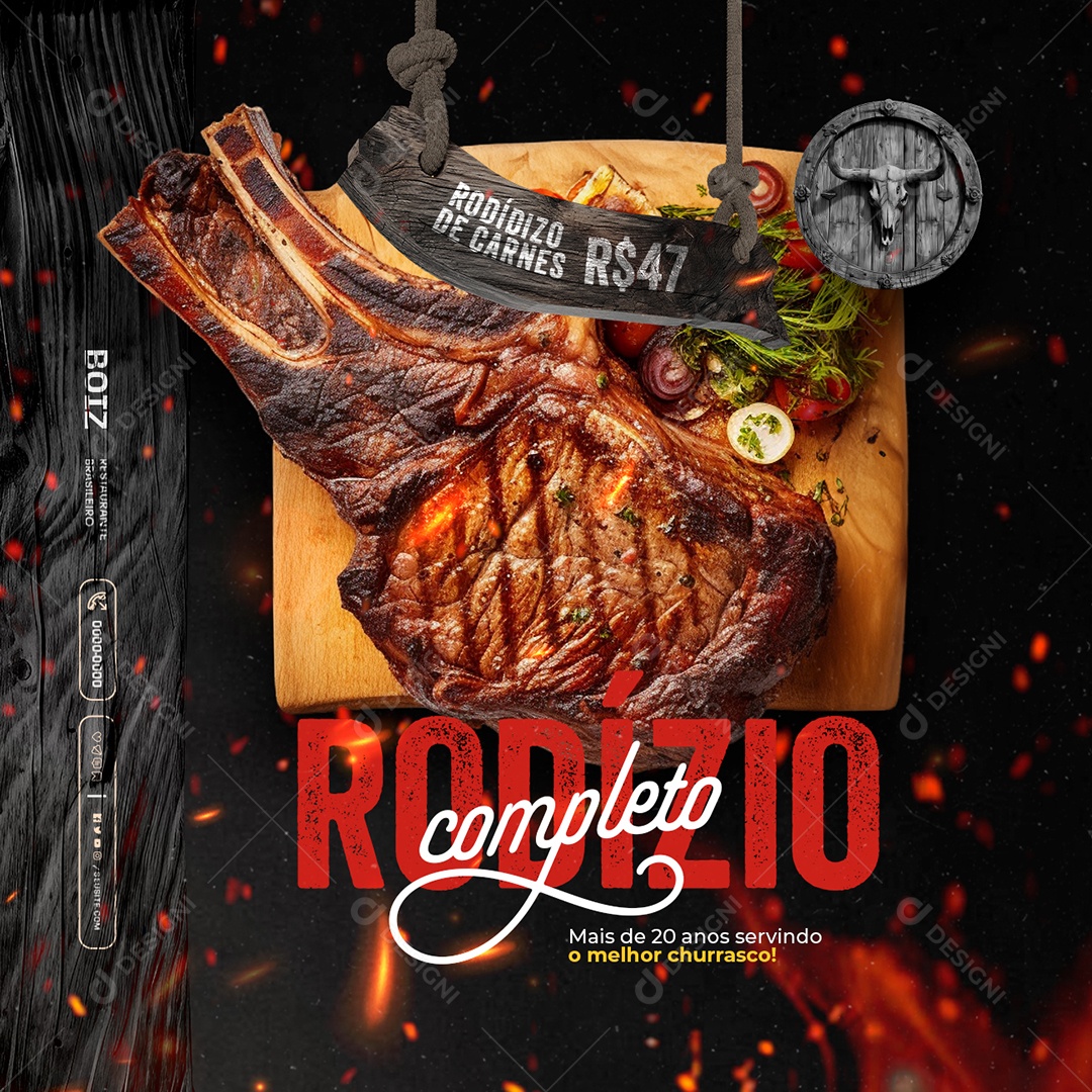 Churrascaria Rodízio Completo Social Media PSD Editável