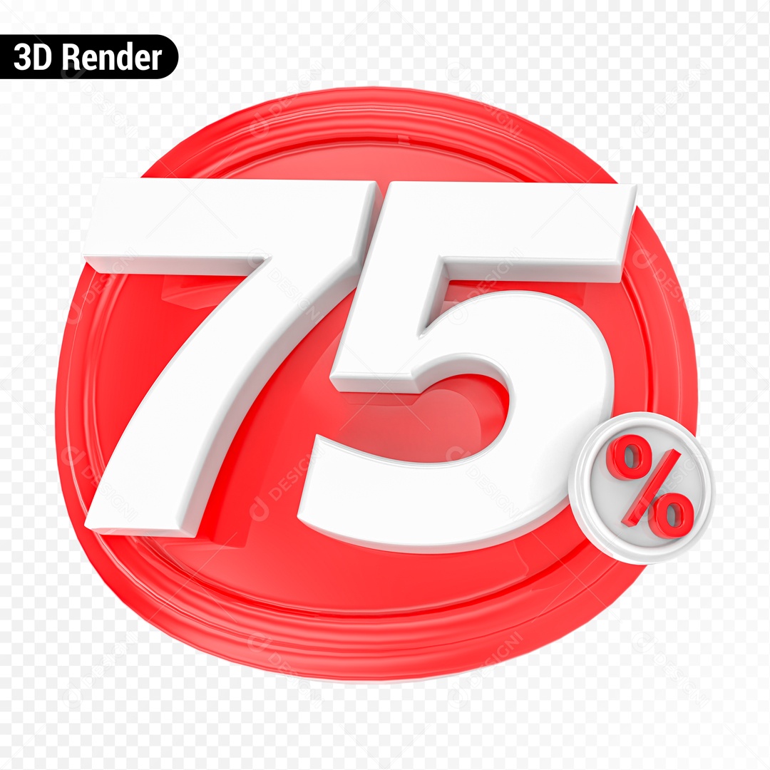 Desconto de 75% Elemento 3D para Composição PSD