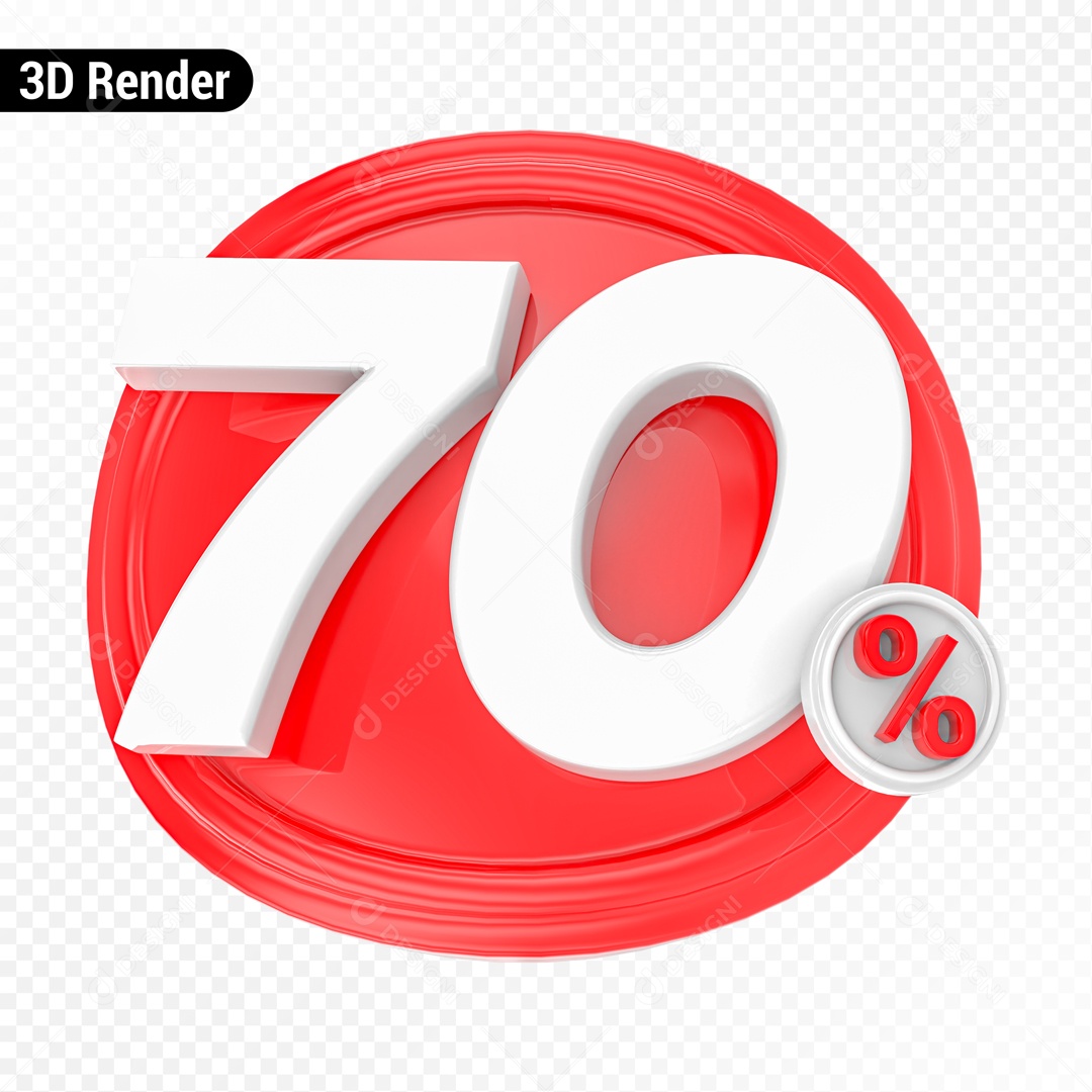 Desconto de 70% Elemento 3D para Composição PSD