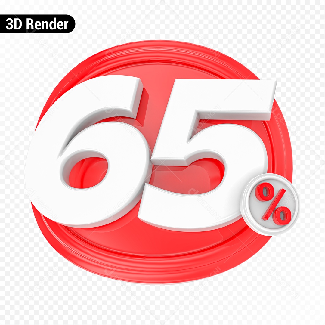 Desconto de 65% Elemento 3D para Composição PSD