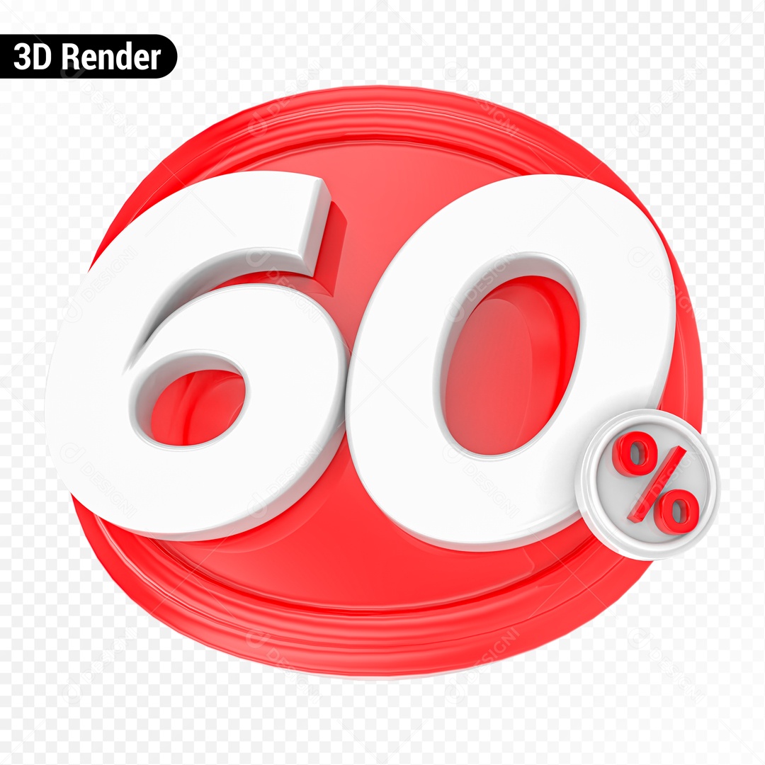 Desconto de 60% Elemento 3D para Composição PSD