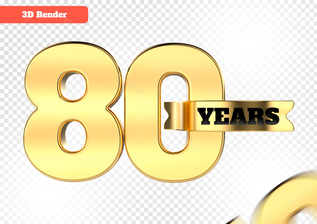 Número 3D 80 Anos para Commposição PSD