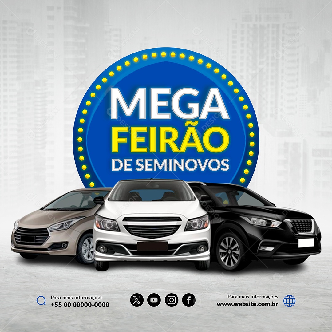 Feed Concessionária Mega Feirão Social Media PSD Editável