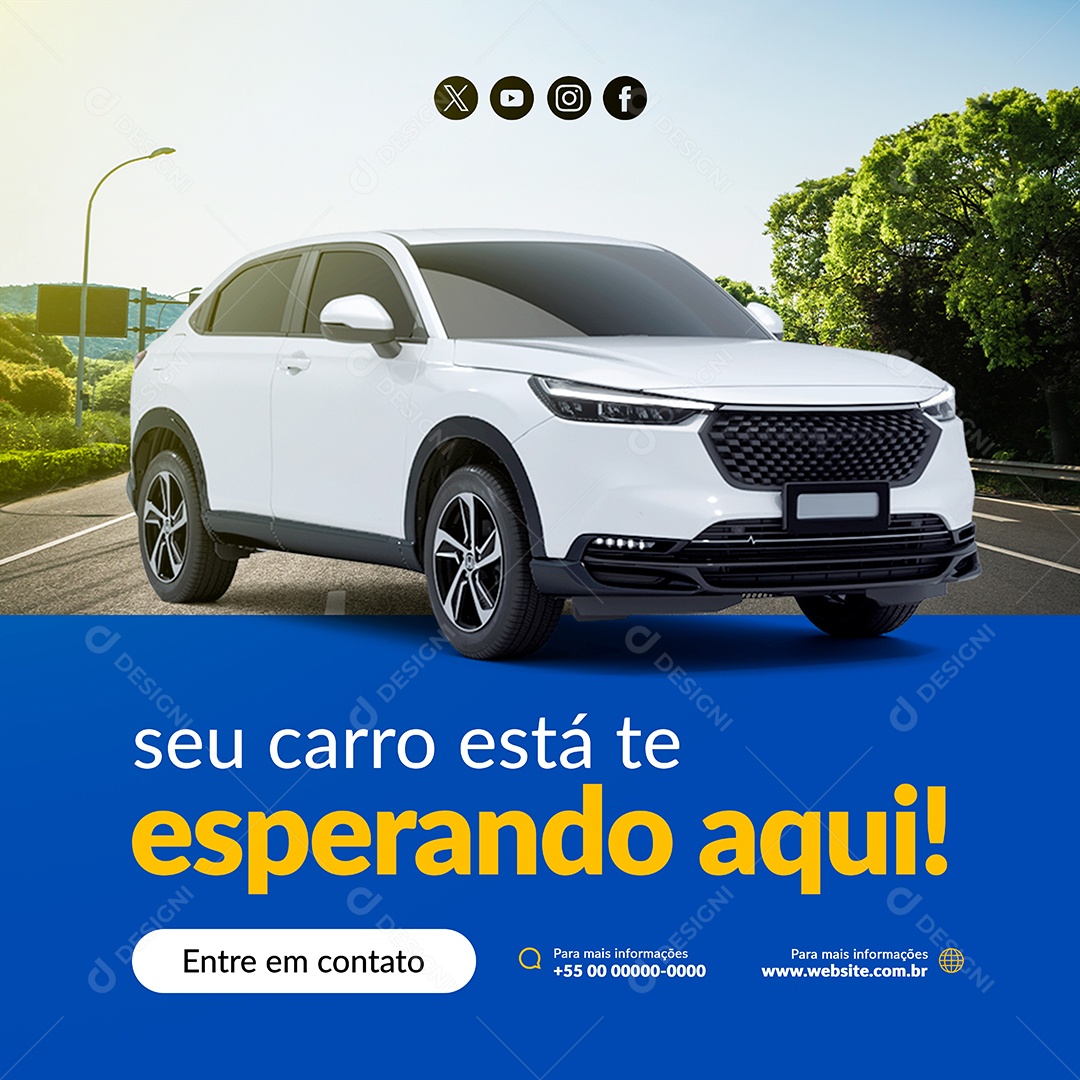 Feed Concessionária Seu Carro Social Media PSD Editável