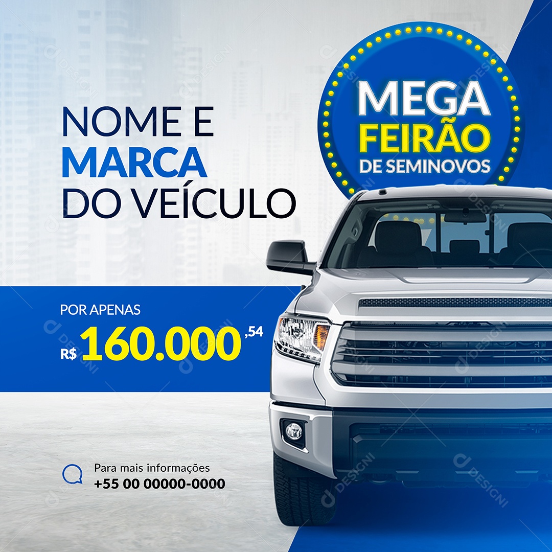 Feed Concessionária Mega Feirão Social Media PSD Editável