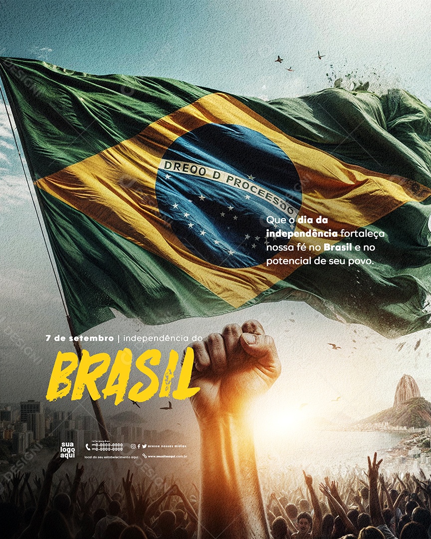 Social Media Brazilian Independence Day September 7th Editable PSD