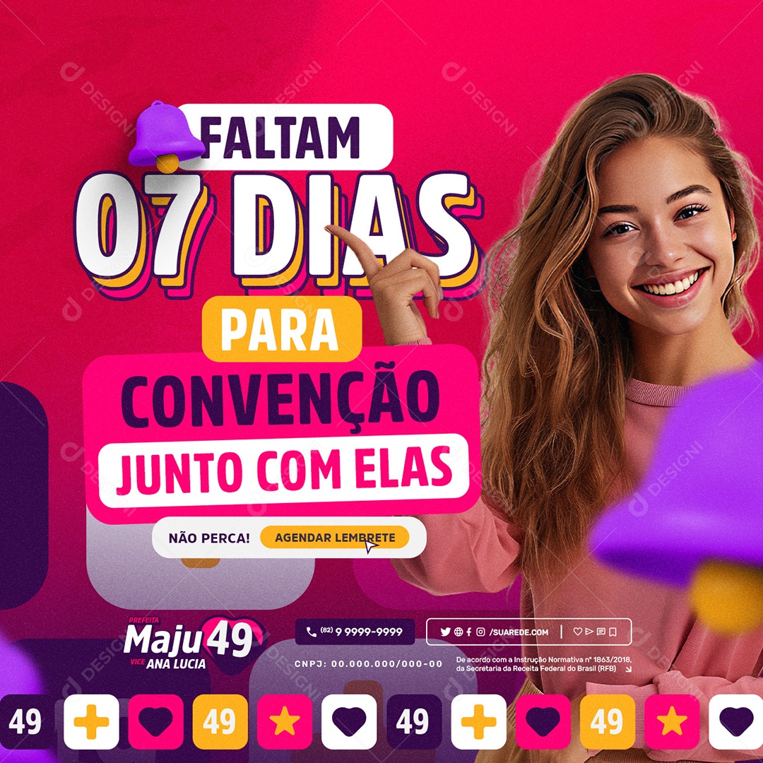 Política 2024 Faltam 07 Dias Social Media PSD Editável