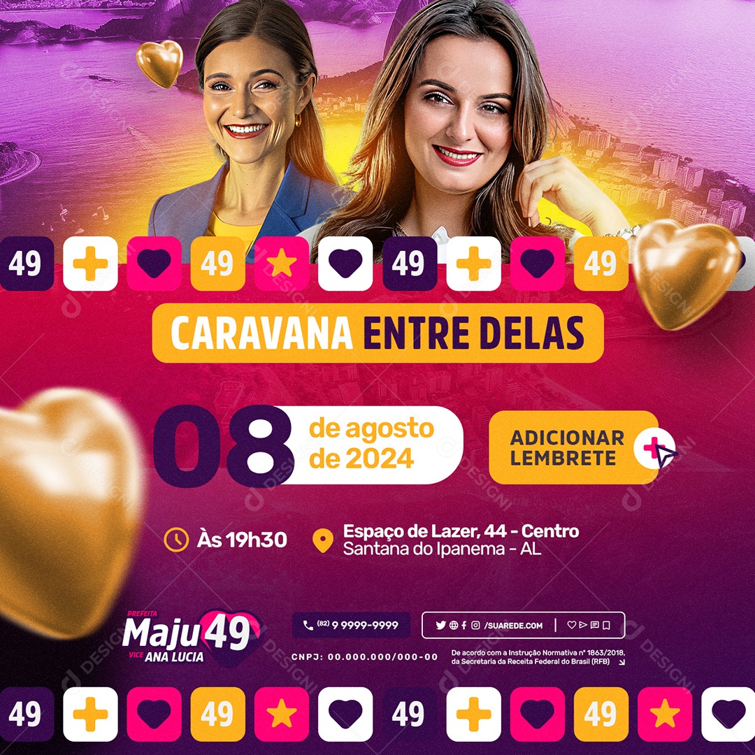 Política 2024 Prefeita Maju Social Media PSD Editável