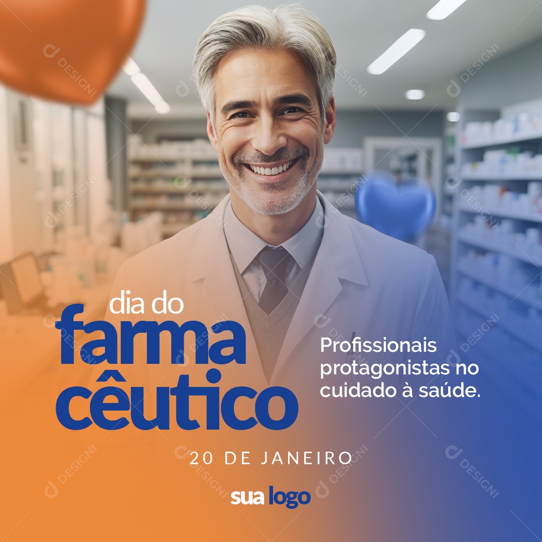 Dia do Farmacêutico 20 de Janeiro Social Media PSD Editável