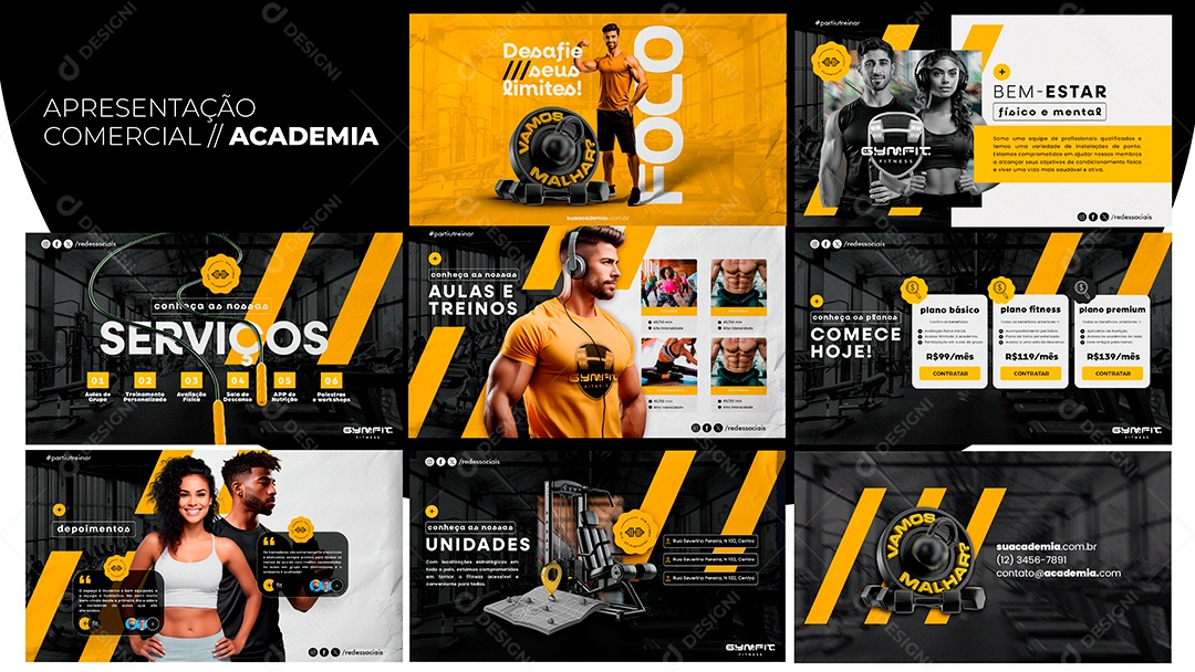 Apresentação Comercial Academia PSD Editável