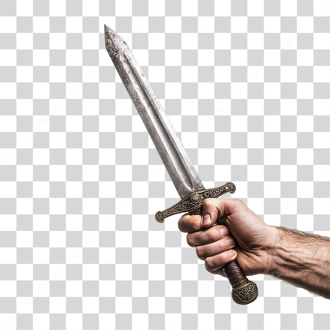 Mão Segurando Espada PNG Transparente