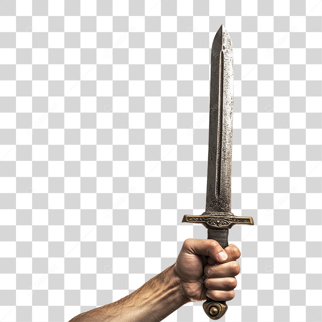 Mão Segurando Espada PNG Transparente