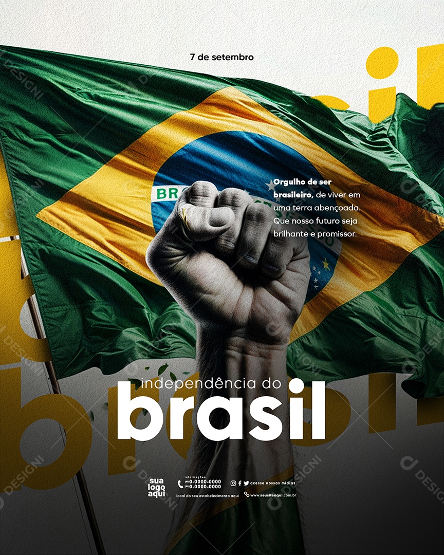 Social Media Dia da Independência do Brasil 07 de Setembro PSD Editável