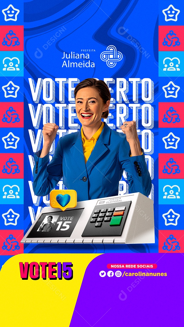 Story Política Vote Certo Juliana Almeida Social Media PSD Editável
