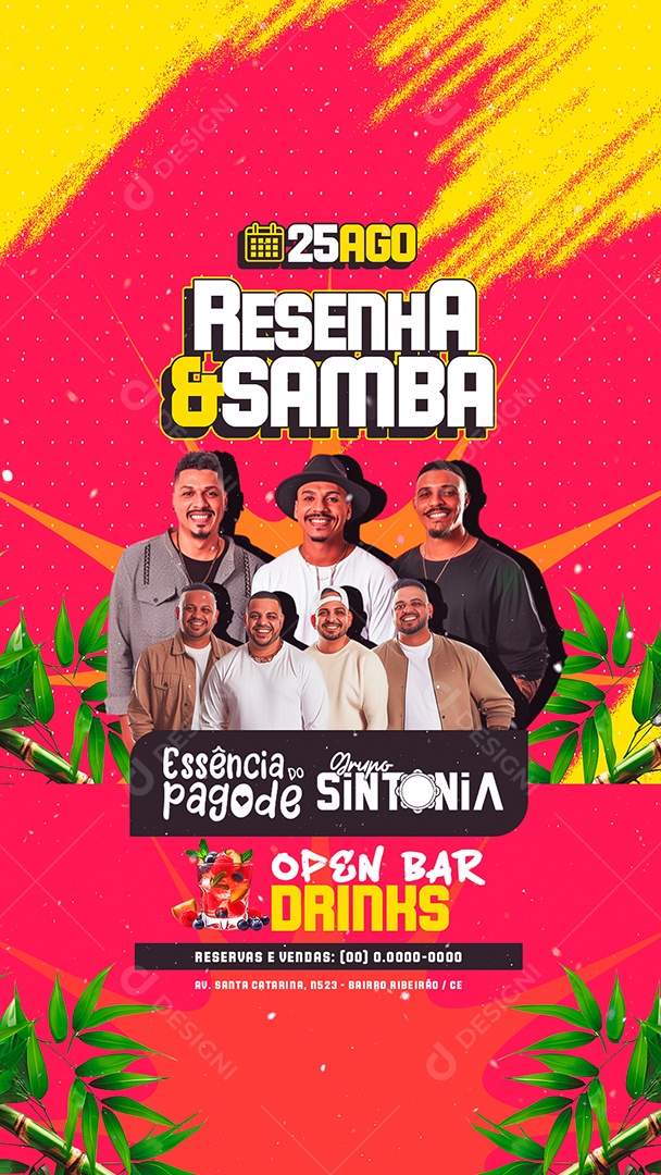 Story Flyer Resenha e Samba Essência do Pagode Social Media PSD Editável