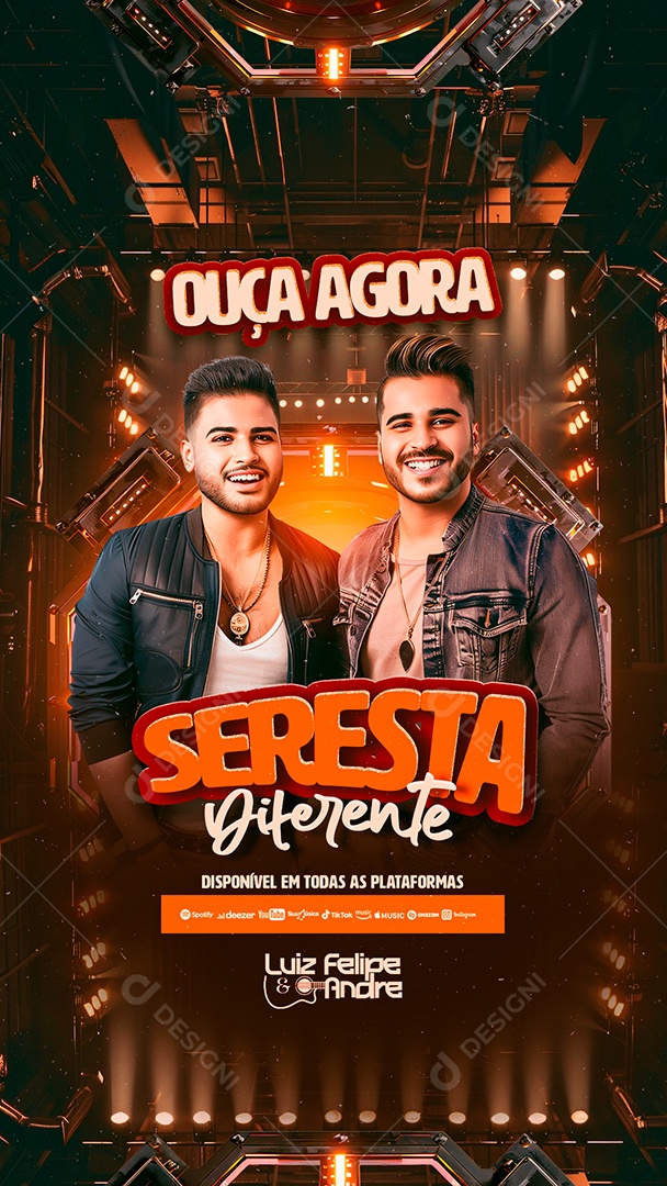 Story Flyer Ouça Agora Seresta Diferente Social Media PSD Editável