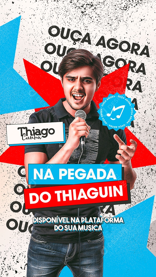 Story Flyer Ouça Agora Thiago Cunha Social Media PSD Editável